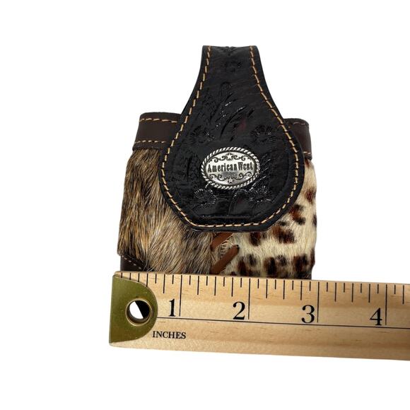 American West Western Cowhide & Leather Hair-On-Hide Holster Belt Clip - Picture 9 of 9